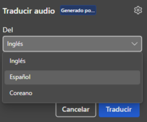 Microsoft Edge traduce videos en tiempo real - prueba con video externo